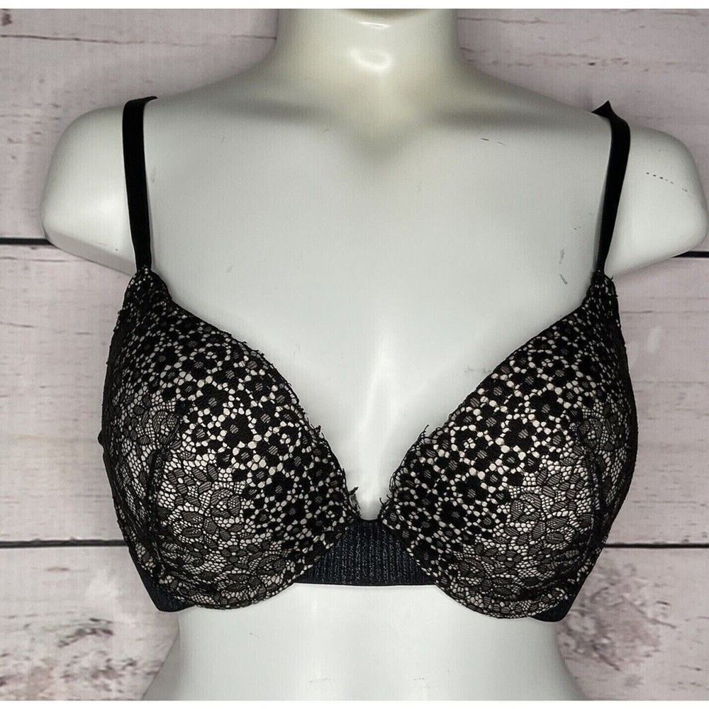 Victoria's Secret Black Lace Comfort Padded Push Up Bra Women 32D Vietnam